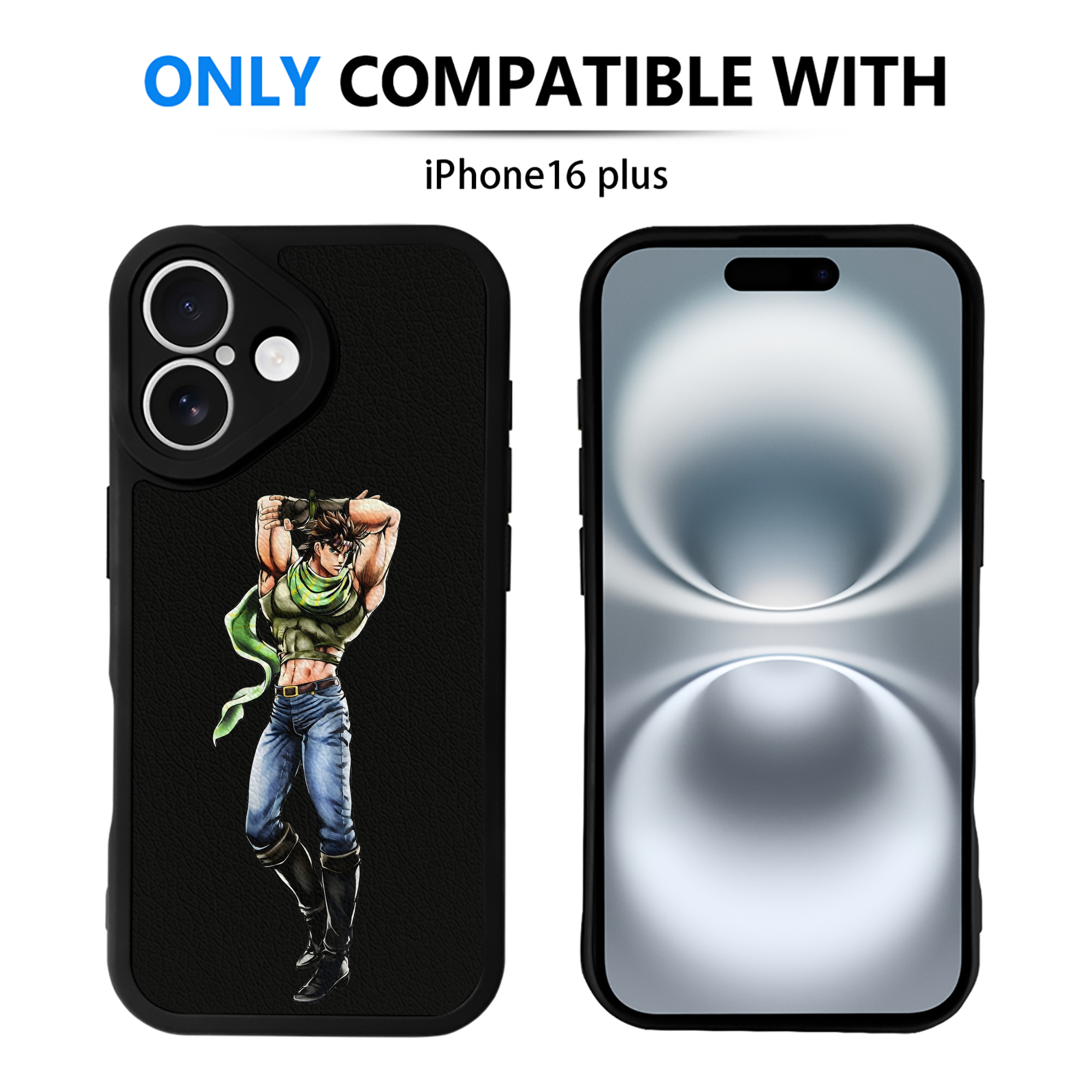 （画像用） ジョジョの奇妙な冒険 ジョセフ?ジョースター JoJo's Bizarre Adventure Joseph Joestar 【iPhone 16シリーズ対応】シリコンスマホケース（レザー調） 材質：シリコン